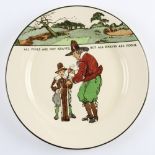 Royal Doulton Golfers series ware plate – decorated with Crombie style golf figures and saying ‘