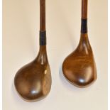 2x fine assorted socket head playable large head woods – interesting most unusual G E Shaw spoon