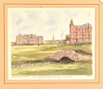 The Royal and Ancient Golf Club - St Andrews signed ltd ed colour print - signed in pencil by the