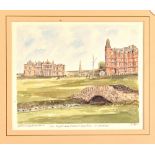 The Royal and Ancient Golf Club - St Andrews signed ltd ed colour print - signed in pencil by the