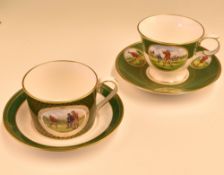 Spode Ceramic ‘Teeing Off’ Hand Painted Golf Series Cup and Saucer with 19th c golfer scenes with
