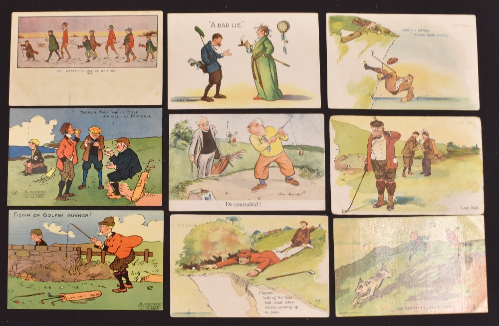 Collection of 25 early golfing humour postcards – incl Herriot Golf Series, Reliable Series, John - Image 2 of 3