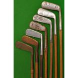 7x various metal and brass blade putters – Gibson Kinghorn blade, Mussel back blade, Tom Watt