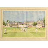 Up at the cricket – Cheltenham Festival colour print limited edition 415/450 signed by the artist