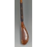 Fine and early T Morris St Andrews light stained beech wood longnose rare left handed play club