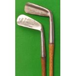 2x original Juvenile golf clubs – Charles Gibson wide flange sole putter and A Hunter “Scottie Iron”