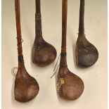 3x left hand socket neck woods and a scare neck wood (4) - Harry Vardon Scare neck driver and 3