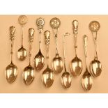 10x assorted hallmarked silver golf teaspoons – with assorted designs and hallmarks incl 4x HGC,