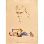 Motor Racing - Alain Prost Signed Williams Renault Print limited edition 50/850 signed by Prost