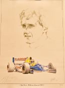 Motor Racing - Alain Prost Signed Williams Renault Print limited edition 50/850 signed by Prost