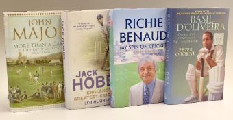 4x various Cricket Biographies to include a Signed John Major More than a game the story of