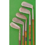 5x various irons – R B Wilson St Andrews mussel back mashie and 4x other “L” models incl Staynorus