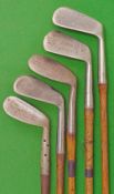 5x various irons – R B Wilson St Andrews mussel back mashie and 4x other “L” models incl Staynorus