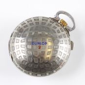 Dunlop silver plated square mesh golf ball pocket watch - with enamel inlay “Dunlop No. 2” to the