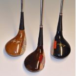 Collection of fine Ben Hogan Persimmon woods (3) – early Slazenger Ben Hogan no.3 wood with white