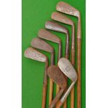 Selection of various irons (8) - J L Co Glasgow mashie niblick, R Condie niblick, R Forgan Scotia