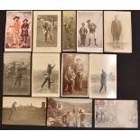 Collection of 12x Golfer postcards – mostly early examples, many photo examples with posed and