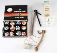 Cross section of various interesting golf balls (16) to incl Golf ball practice aid - fitted with