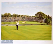 Graeme Baxter signed colour golf print – famous scene from The 1989 Belfry Ryder Cup titled “The