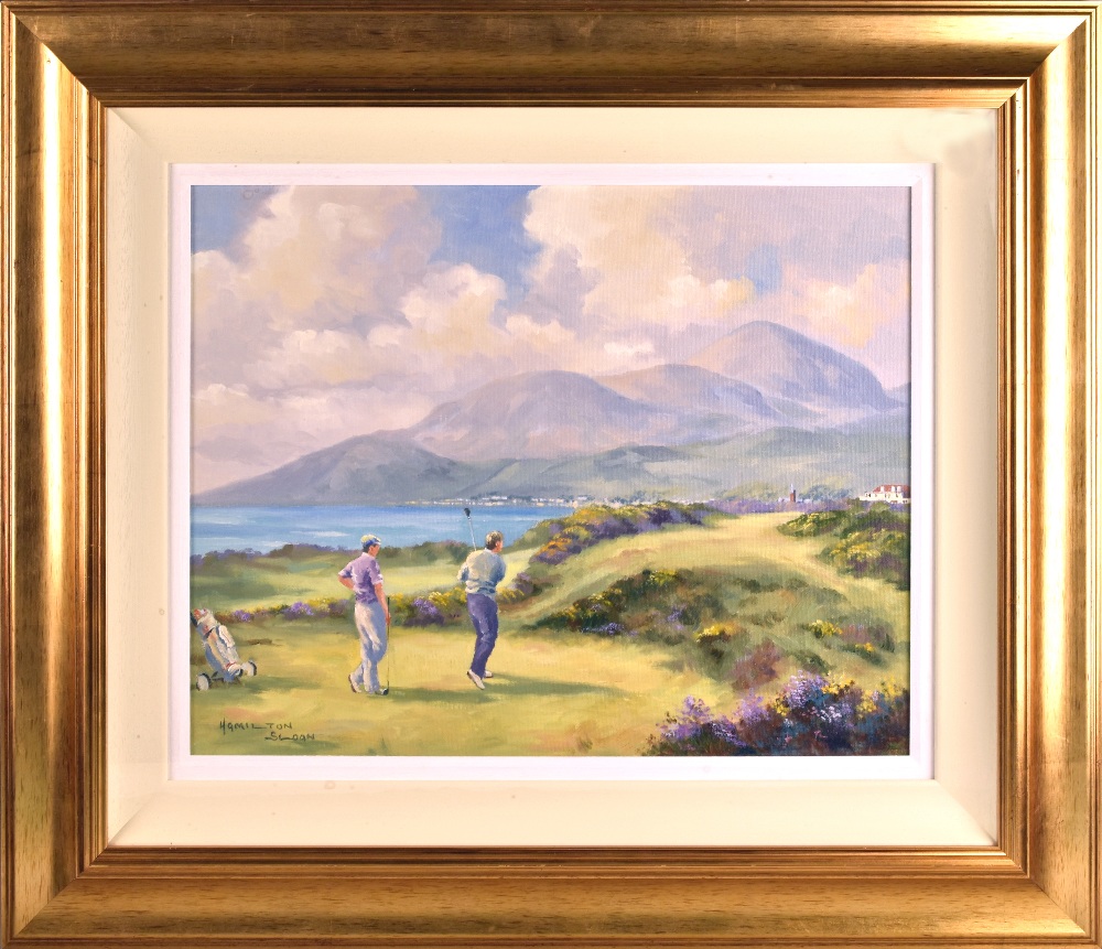 Sloan, Hamilton (Irish b.1954 Belfast) – Royal County Down Golf Course - original acrylic oil on