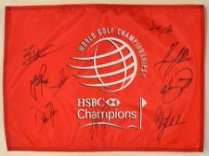 World Golf Championship Champions signed pin flag – signed by the following top major players and