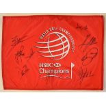 World Golf Championship Champions signed pin flag – signed by the following top major players and