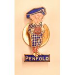 Original brass and enamel Penfold man lapel badge – makers mark to back H W Miller, Birmingham. From