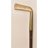 Rare and early Reid and Laidlaw Edinburgh Pat Sunday golf walking stick c1890 - with brass blade