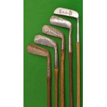 5x interesting putters – Carruthers Thro-bore diamond back smooth face; Maxwell wry neck, Gibson