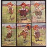 Golfing postcard Selection (16) – to include 6 cards from Langsdorff & Co Series 718 with 4 from