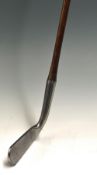 Early and original Park Maker Musselburgh Patent Bent Neck Steel Head Putter with dark stained shaft