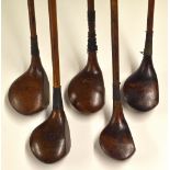 5x Assorted Socket Head Woods including a J Duncan driver, another for E Cassidy, another with a