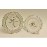 Staffordshire County Cricket Ceramic Commemorative Plates to include James & Tatton North Staffs &