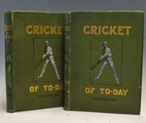 2x 1903 Cricket Books by Percy Cross Standing entitled ‘Cricket of To-Day and Yesterday