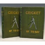 2x 1903 Cricket Books by Percy Cross Standing entitled ‘Cricket of To-Day and Yesterday