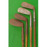 4x various irons – Fife Golf Co Castle Brand mashie, Vertex mashie, Forgan Scotia mashie niblick and
