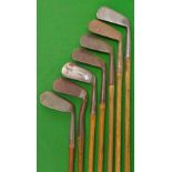 7x various assorted L model mashies and mashie niblick irons – Tom Stewart Smith Apt Anti Shank