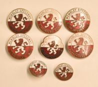 Wembley Speedway Enamel Badges 1934 – 1948 all gold in colour, maker’s include Thomas Fattorini, J R