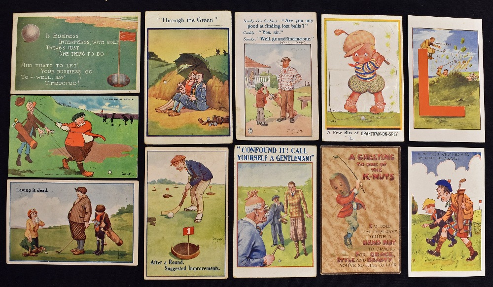 Collection of early comic and humorous golfing postcards c1903 to 1930s (28) – incl Reg Carter, L