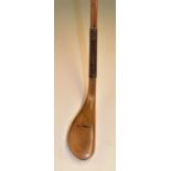 Interesting well-made Tom Morris replica beech wood longnose putter - fitted with hide grip with