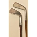 2x R White St Andrews “Blacksmith Club Maker” early smf irons c1885-1895– incl a lofter and a