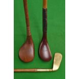 Interesting selection of Junior golf clubs (3) A H Scott fork spliced brassie stamped to the crown