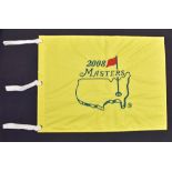 2008 Masters Golf Tournament Pin flag - won by Trevor Immelmann with Tiger Woods runner-up - fully