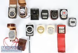 Various vintage light / exposure meters such as Mini Rex, Sixtus, Horvex, Leningrad 4, 7, Agfa,