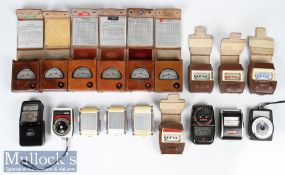 Various vintage light / exposure meters such as Sixtomat, Sixtus, Ombrux, Blendux, Rex Erlangen,