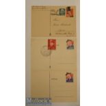 WWII German Propaganda Postcards 2x marked with Churchill stamp, with blank reverse, another