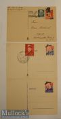 WWII German Propaganda Postcards 2x marked with Churchill stamp, with blank reverse, another