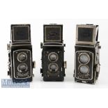 3x Floth-Flex Germany TLR Cameras with Foth-Anastigmat 1:2,5 f=75mm, 2x 1:3,5 f=75mm (3)