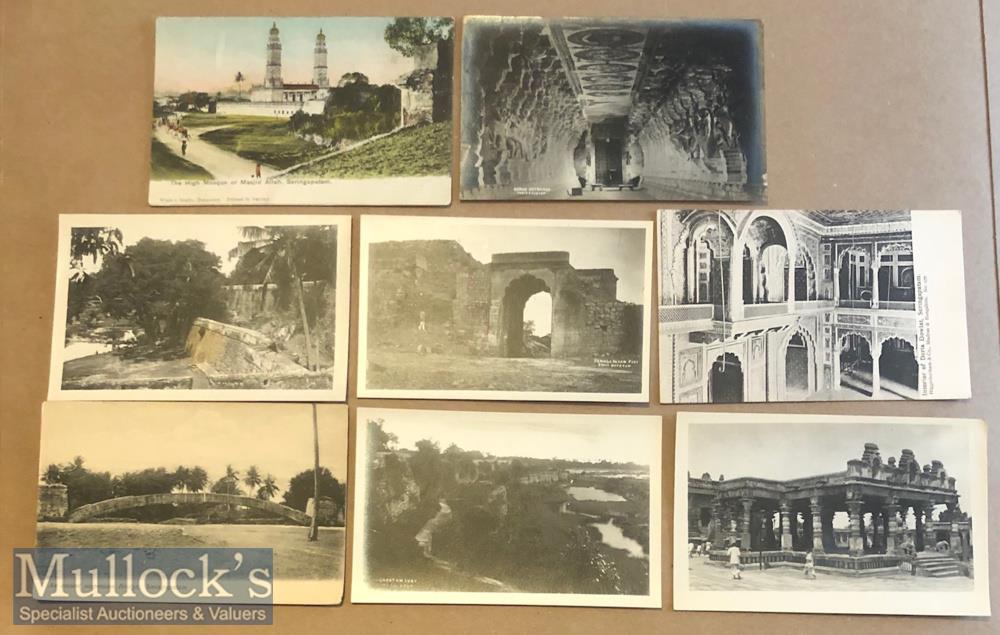 Collection of (8) printed & real photo postcards of Seringapatam, India c1900s Includes views of the