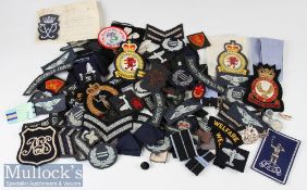 Assorted Military Embroidered Badges incl blazer and shoulder badges incl Air Training Corps, RAF,